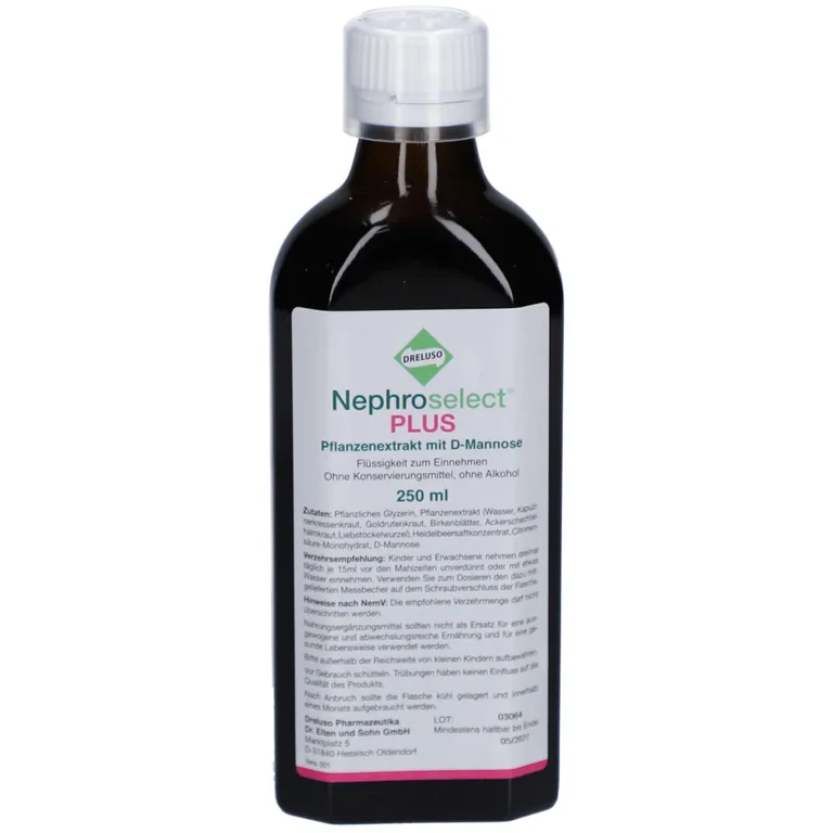 shopapotheke Nephroselect Plus Flüssigkeit mit D-Mannose und Heidelbeersaft