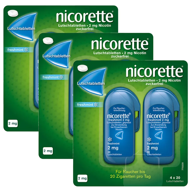 shopapotheke nicorette Lutschtablette freshmint 2 mg Nikotin zum Rauchen aufhören