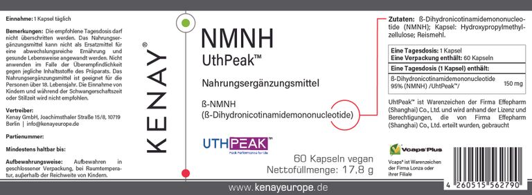 Shopapotheke NMNH UthPeak™ ß-Dihydronicotinamidemononucleotid KENAY®