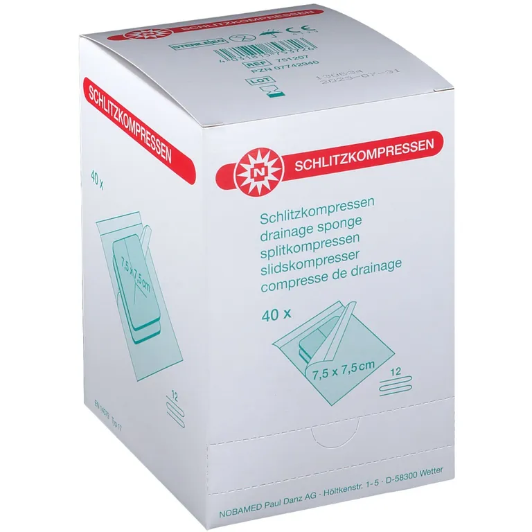shopapotheke NOBAMED® SCHLITZOMPRESSEN 12fach 7 5 x 7 5 cm steril