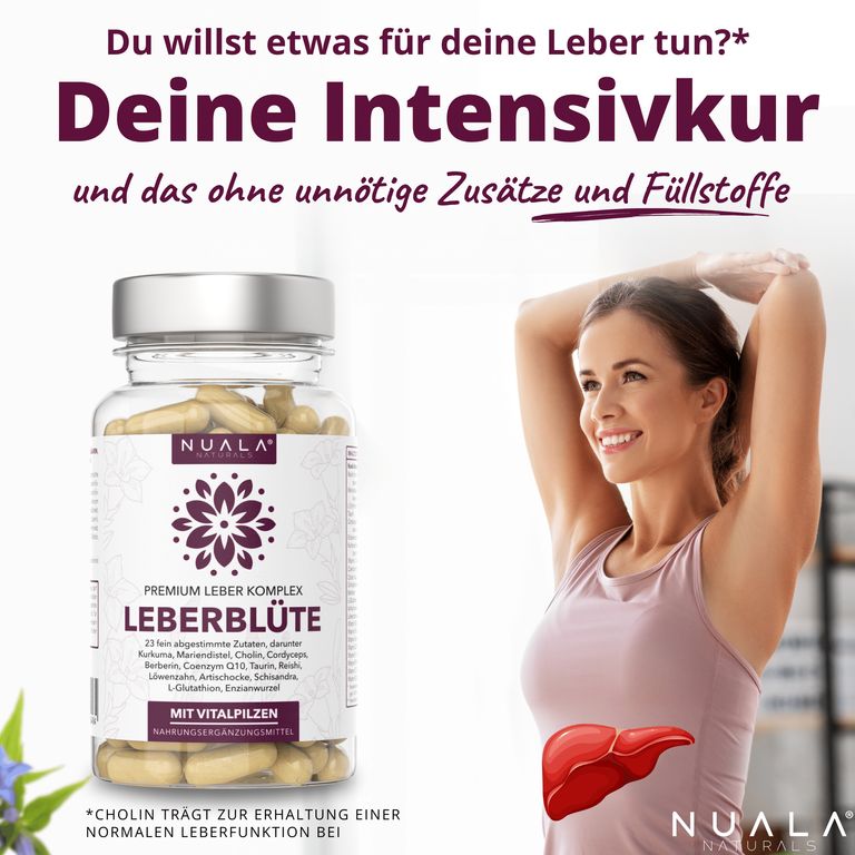 Shopapotheke Nuala Naturals® - LEBERBLÜTE 20-Tage Intensivkur Mit Cholin Zur Unterstützung Der Leber*