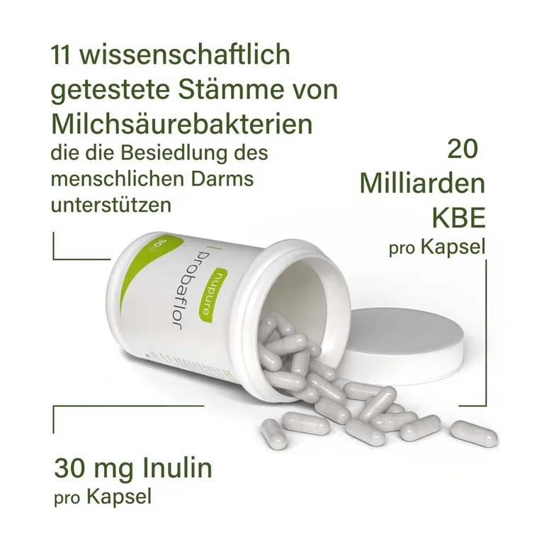 Shopapotheke Nupure Probaflor - Kapseln Mit 11 Wertvollen Bakterienkulturen Plus Inulin