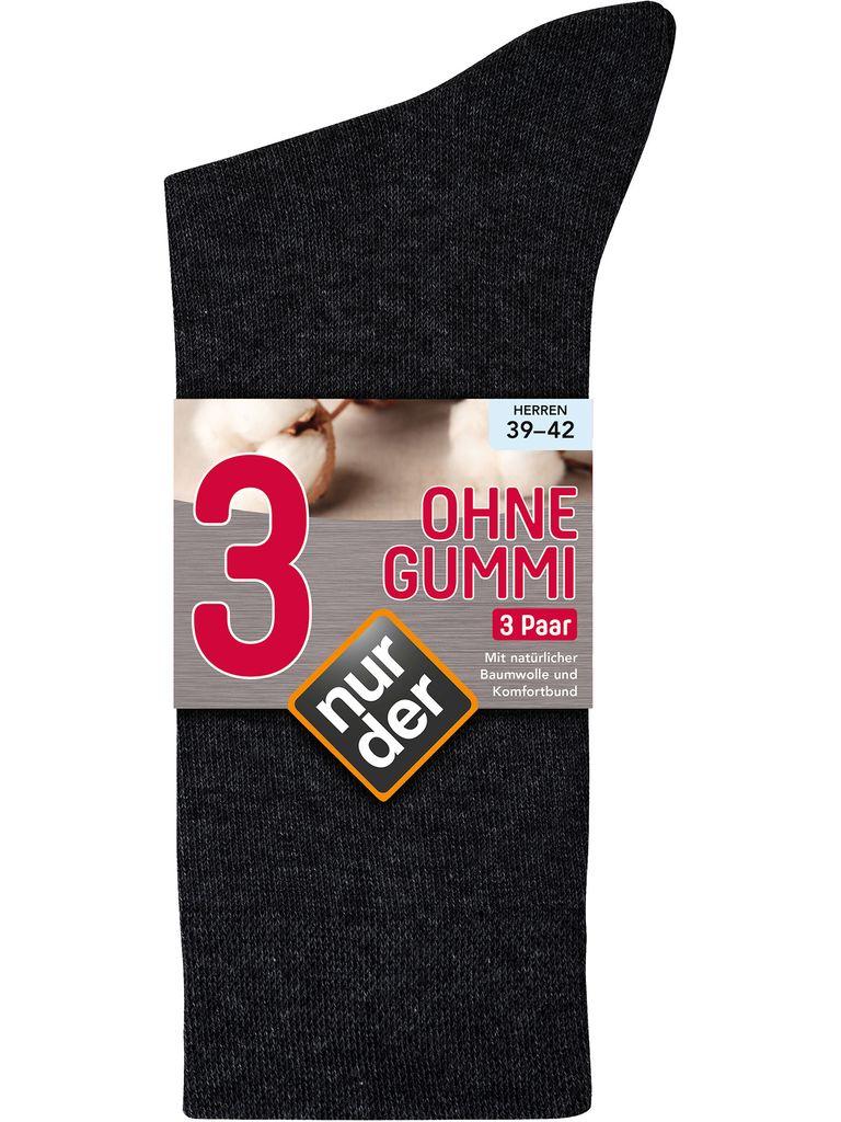 shopapotheke NUR DER Socken Ohne Gummi 3er Pack - schwarz - Größe 39-42