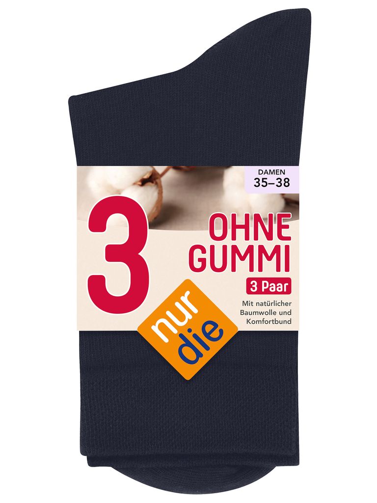 shopapotheke NUR DIE Socken Ohne Gummi 3er Pack - maritim - 35-38