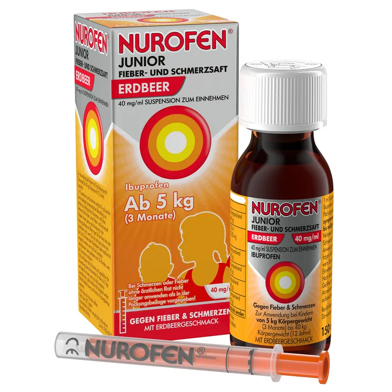 shopapotheke NUROFEN® Junior Fieber- und Schmerzsaft Erdbeer 40 mg