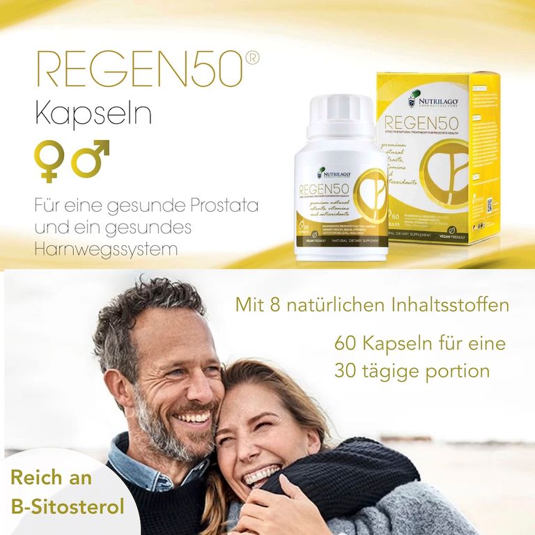Shopapotheke Nutrilago® REGEN50 - PROSTATA UND BLASE Premium Komplex-Reich An Beta-Sitosterol Uvm