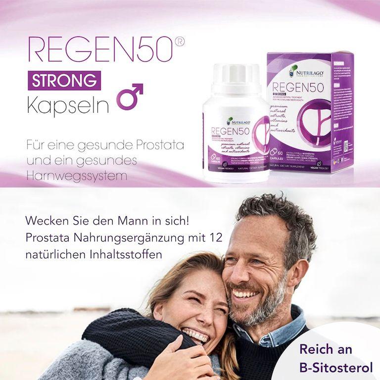 Shopapotheke Nutrilago® REGEN50 STRONG -PROSTATA MÄNNERGESUNDHEIT LIBIDO Komplex-Reich An Beta-Sitosterol Uvm