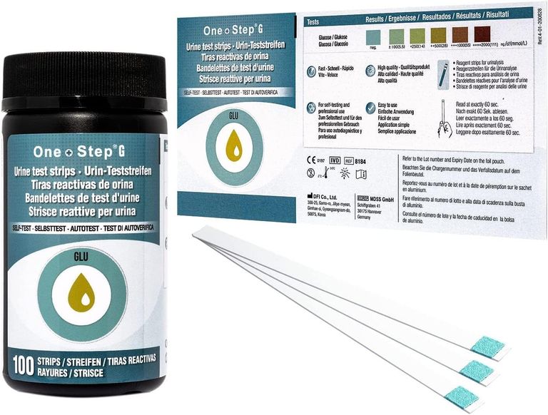 shopapotheke One+Step Glukose Teststreifen - Blutzucker Schnelltest für zu Hause - Blutzuckerteststreifen