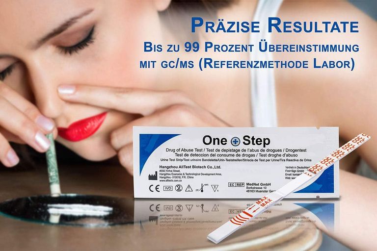 Shopapotheke One+Step Kokain Drogentest-Schnelltest - Selbsttest Mit Hoher Sensitivität Cut-off: 100 Ng/ml