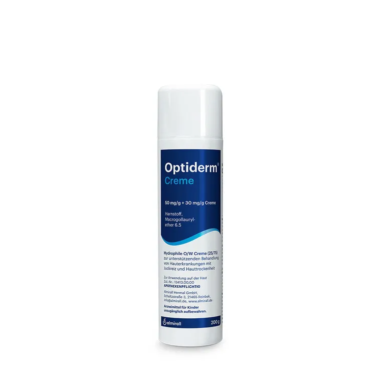 shopapotheke Optiderm Creme im Spender bei Juckreiz und trockener Haut