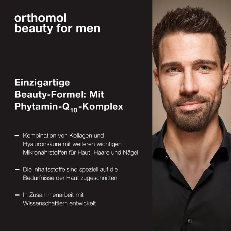Shopapotheke Orthomol Beauty For Men - Für Haut Haare Und Nägel Mit Hyaluronsäure Kollagen Und Coenzym Q10 - Trinkampullen