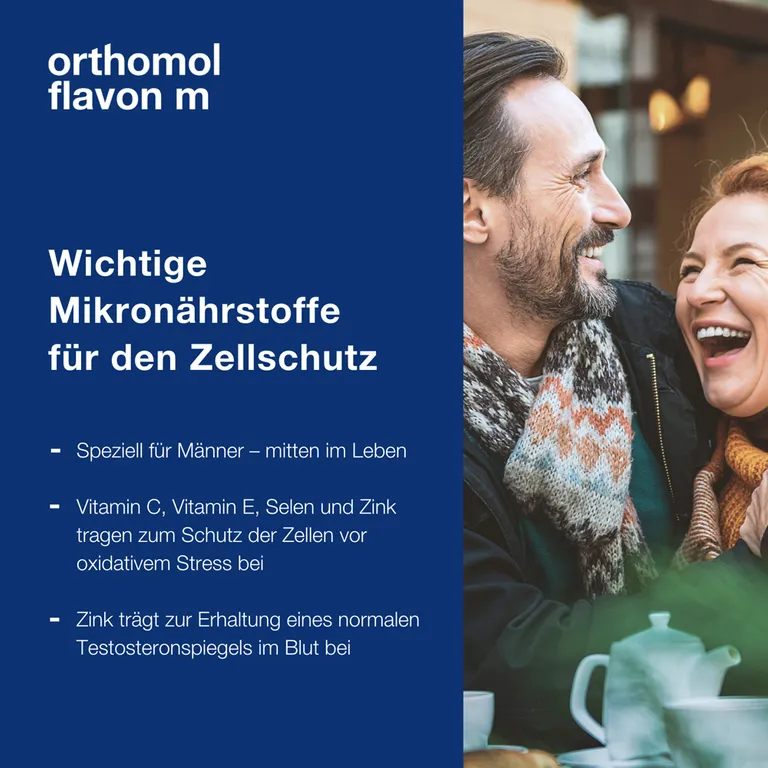 Shopapotheke Orthomol Flavon M - Mikronährstoffe Für Männer - Zellschutz Mit Vitaminen Selen Zink Omega-3-Fettsäure Und Folsäure - Kapseln