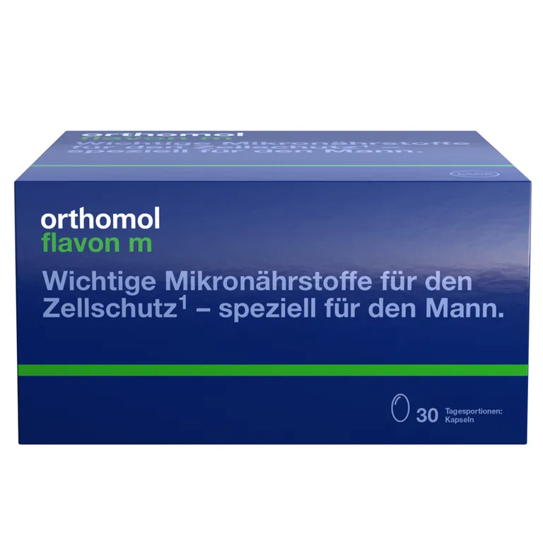 shopapotheke Orthomol Flavon m - Mikronährstoffe für Männer - Zellschutz mit Vitaminen Selen Zink Omega-3-Fettsäure und Folsäure - Kapseln