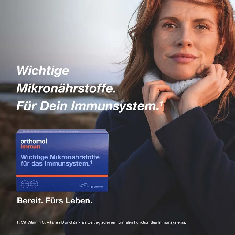 Shopapotheke Orthomol Immun - Mikronährstoffe Zur Unterstützung Des Immunsystems - Mit Vitamin C Vitamin D Und Zink - Direktgranulat Orangen-Geschmack