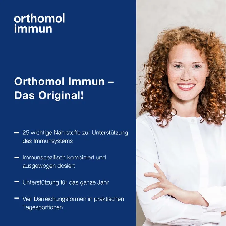 Shopapotheke Orthomol Immun - Mikronährstoffe Zur Unterstützung Des Immunsystems - Mit Vitamin C Vitamin D Und Zink - Direktgranulat Orangen-Geschmack