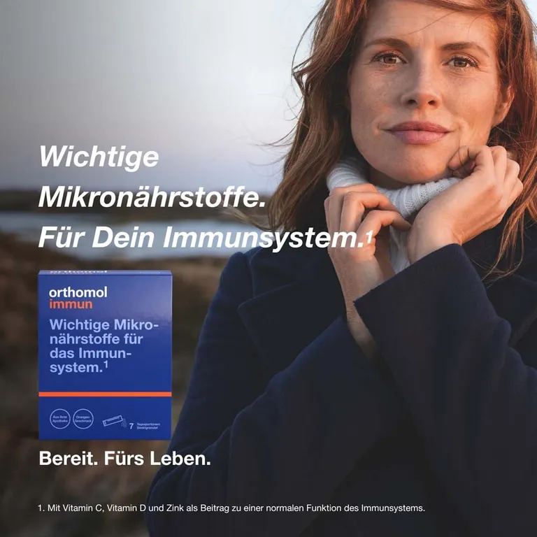 Shopapotheke Orthomol Immun - Mikronährstoffe Zur Unterstützung Des Immunsystems - Mit Vitamin C Vitamin D Und Zink - Direktgranulat Orangen-Geschmack