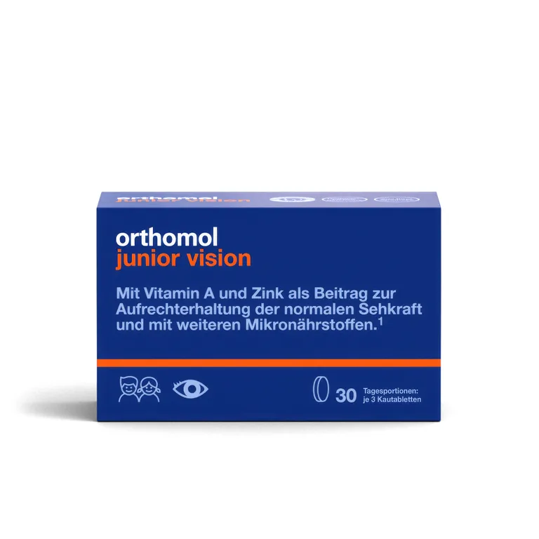 shopapotheke Orthomol junior Vision - Mikronährstoffe zur Aufrechterhaltung der Sehkraft bei Kindern - mit Vitamin A und Zink - Kautabletten