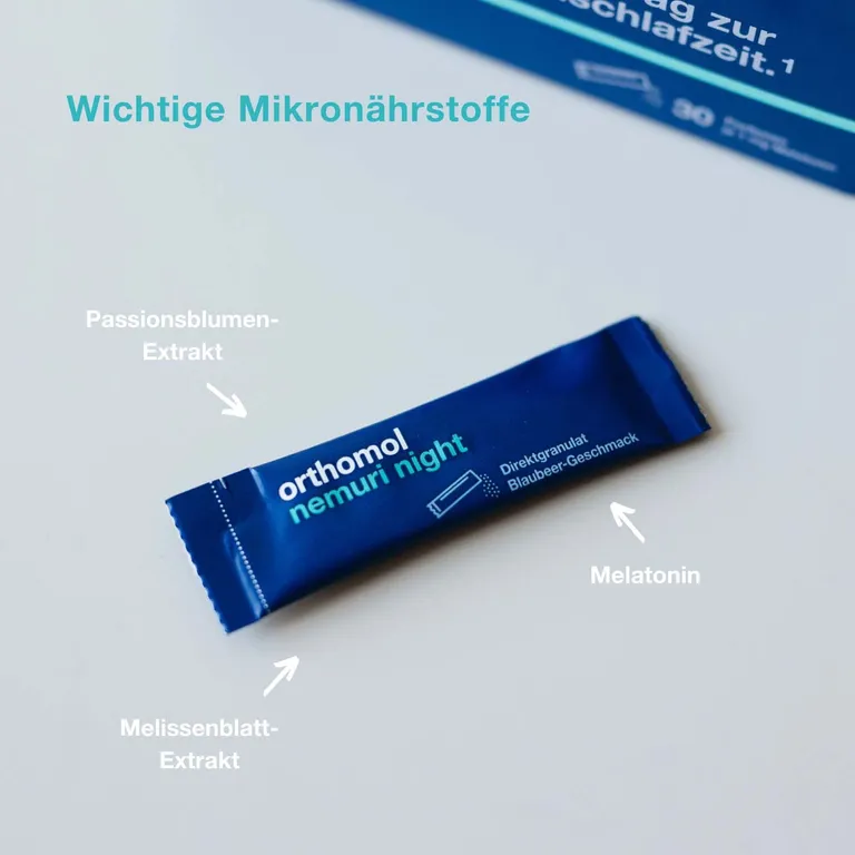 Shopapotheke Orthomol Nemuri Night - Zur Verkürzung Der Einschlafzeit - Mit Melatonin Und Hopfen-Extrakt - Direktgranulat