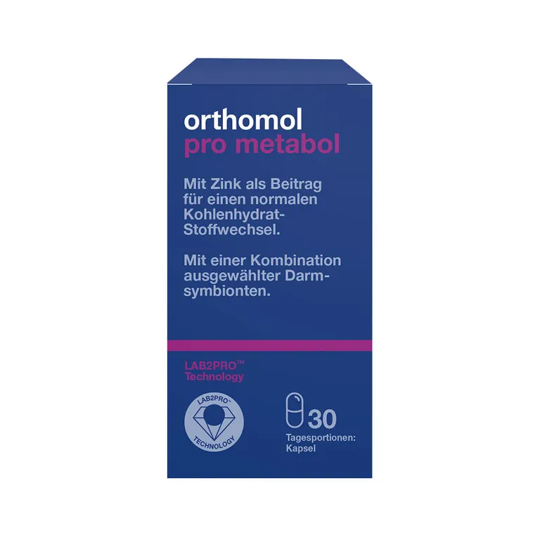 shopapotheke Orthomol Pro metabol - enthält eine Kombination ausgewählter Darmsymbionten und Zink - Kapseln