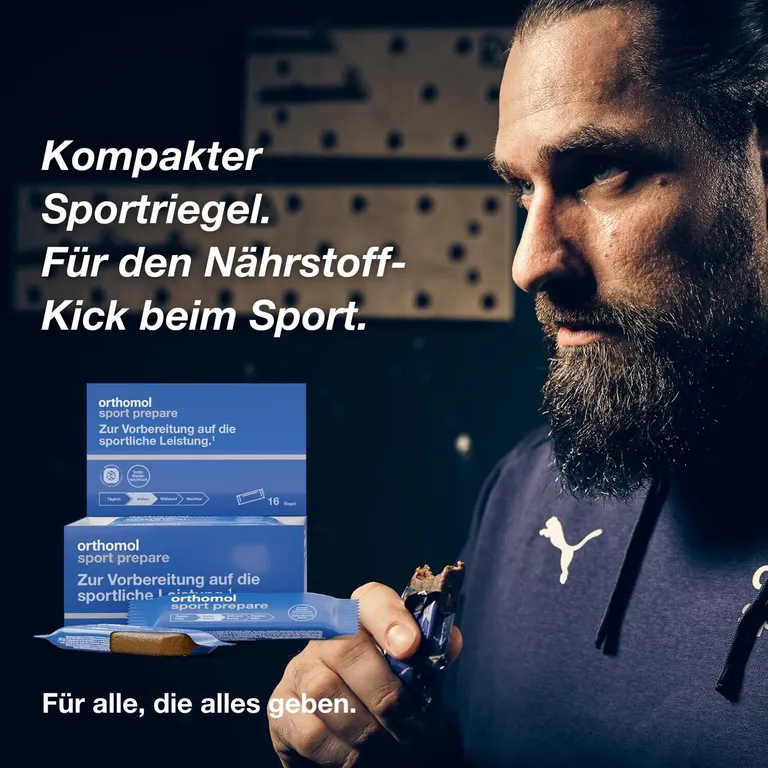 Shopapotheke Orthomol Sport Prepare - Fruchtriegel Mit Kreatin Koffein Und BCAA - Einnahme Vor Dem Training - Schoko-Mandel-Dattel-Geschmack - Riegel