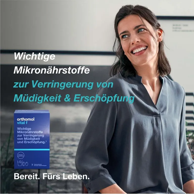 Shopapotheke Orthomol Vital F Für Frauen - Bei Müdigkeit - Mit B-Vitaminen Omega-3 Magnesium - Granulat/Tabletten/Kapseln - Grapefruit-Geschmack