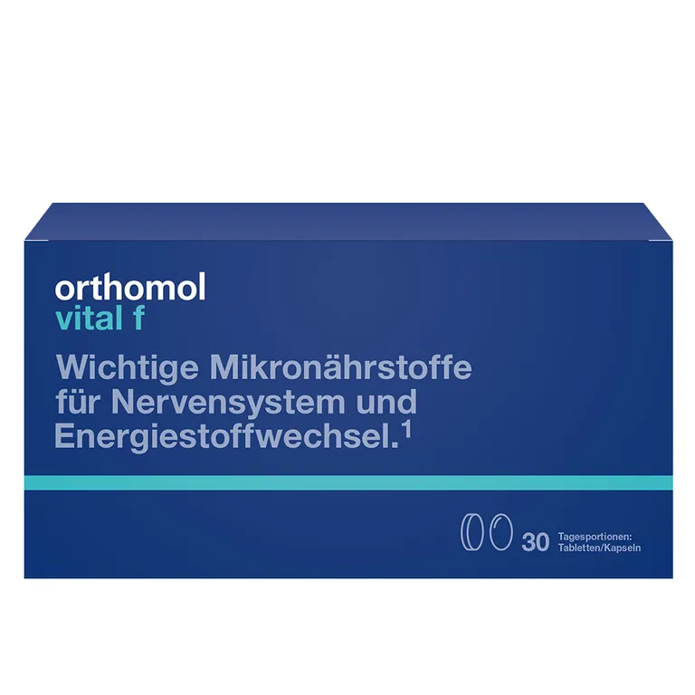 shopapotheke Orthomol Vital f - Mikronährstoffe für Frauen - bei Müdigkeit und Erschöpfung - mit B-Vitaminen Omega-3 Magnesium - Tabletten/Kapseln