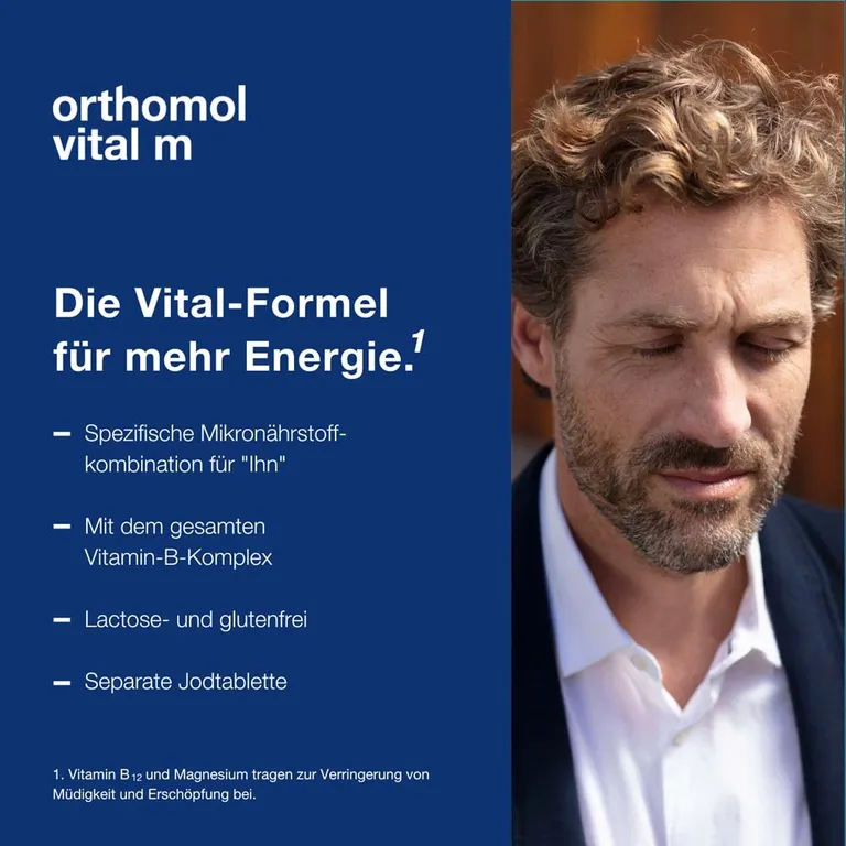 Shopapotheke Orthomol Vital M Für Männer - Bei Müdigkeit - Mit B-Vitaminen Und Omega-3 - Granulat/Tabletten/Kapseln - Orangen-Geschmack