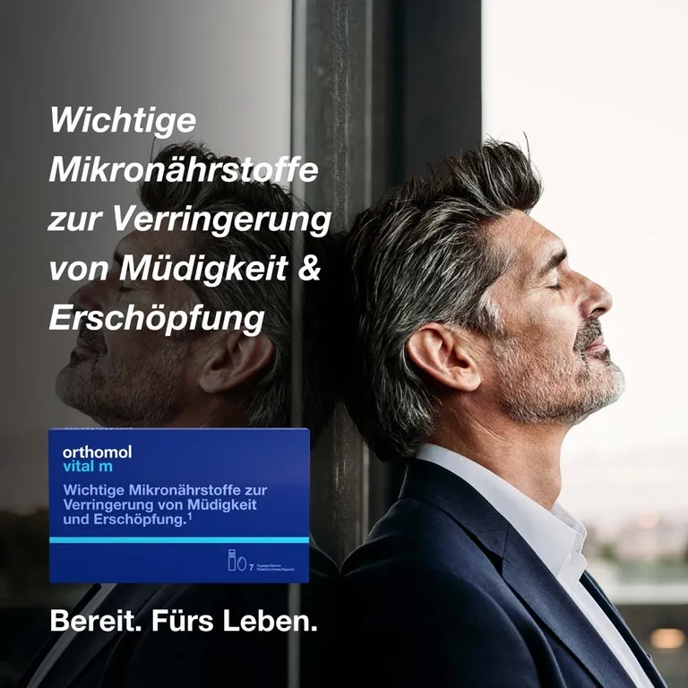 Shopapotheke Orthomol Vital M Für Männer - Bei Müdigkeit - Mit B-Vitaminen Omega-3 Und Magnesium - Trinkampullen/Kapseln - Orangen-Geschmack