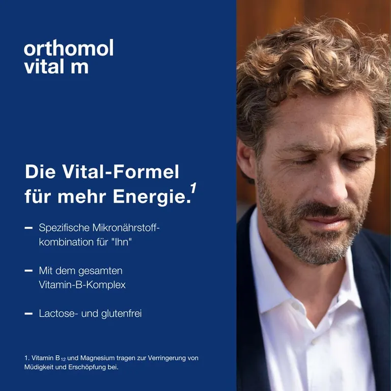 Shopapotheke Orthomol Vital M Für Männer - Bei Müdigkeit - Mit B-Vitaminen Omega-3 Und Magnesium - Trinkampullen/Kapseln - Orangen-Geschmack