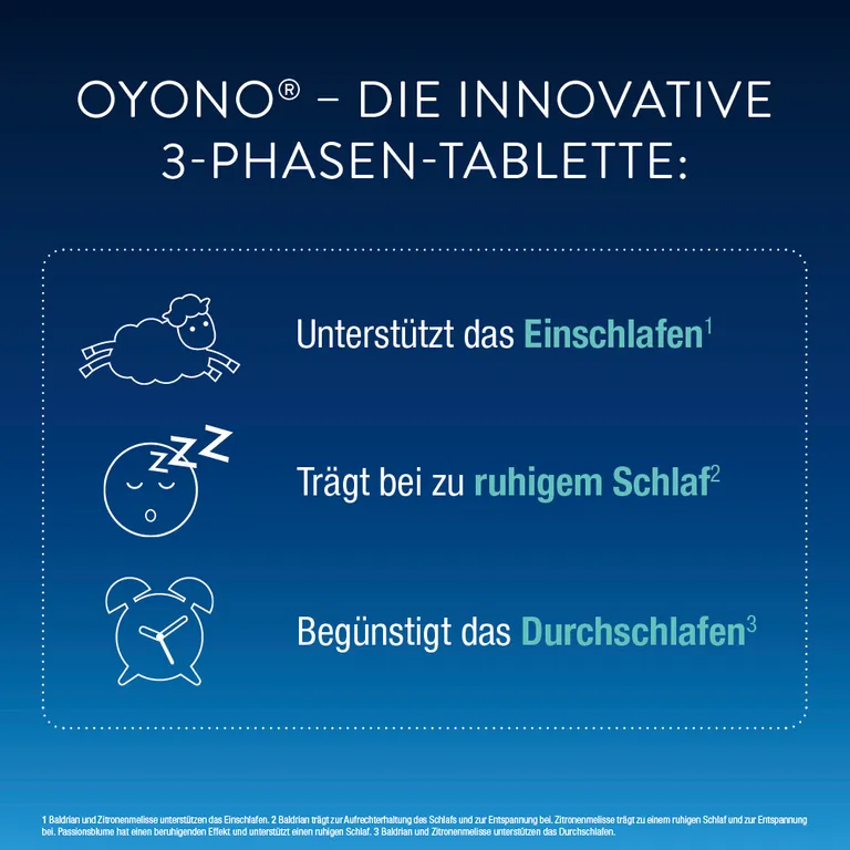 Shopapotheke OYONO® Nacht Mit 1mg Melatonin Baldrian Und Zitronenmelisse