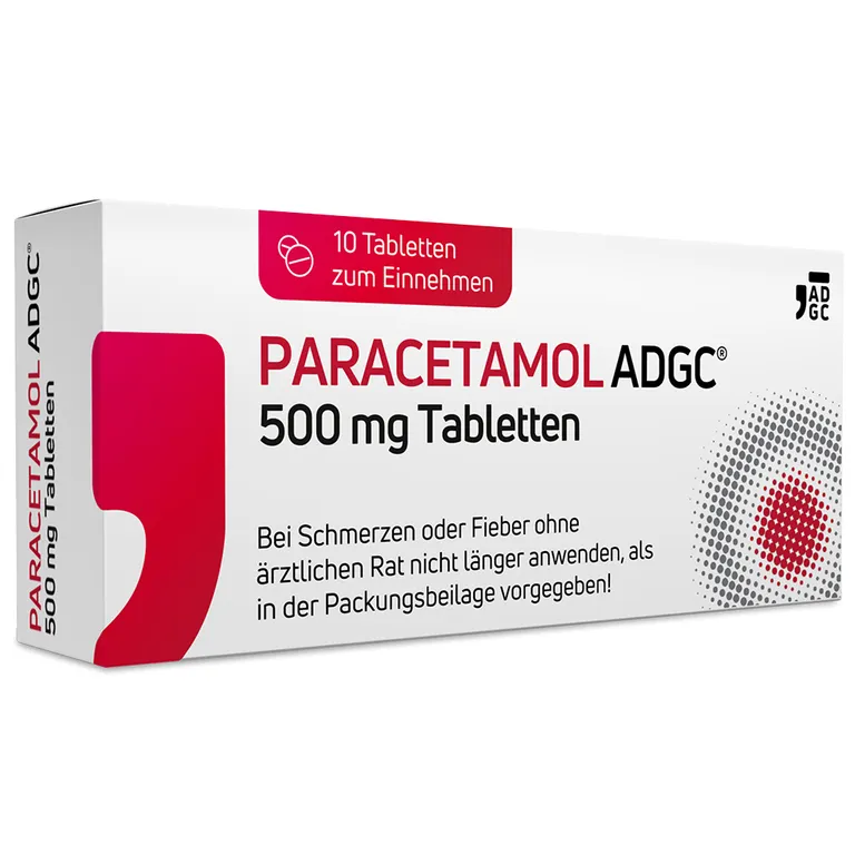 shopapotheke Paracetamol ADGC® 500mg bei leichten bis mäßig starken Schmerzen sowie Fieber