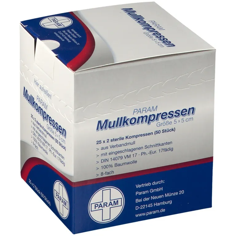 Shopapotheke PARAM Mullkompressen 5 Cm X 5 Cm Steril 8-fach