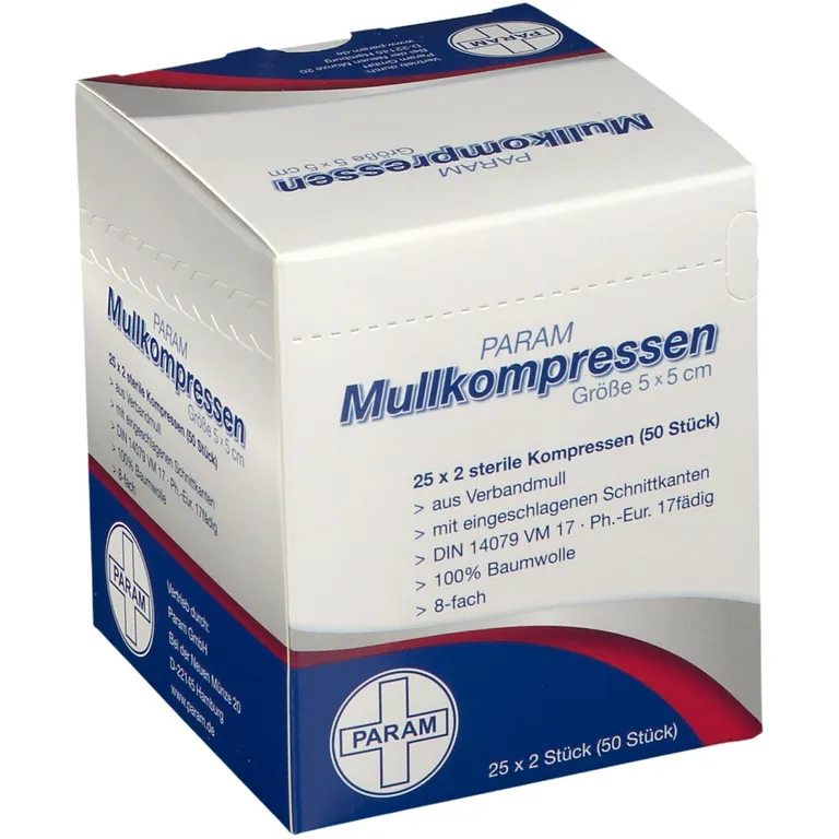 Shopapotheke PARAM Mullkompressen 5 Cm X 5 Cm Steril 8-fach