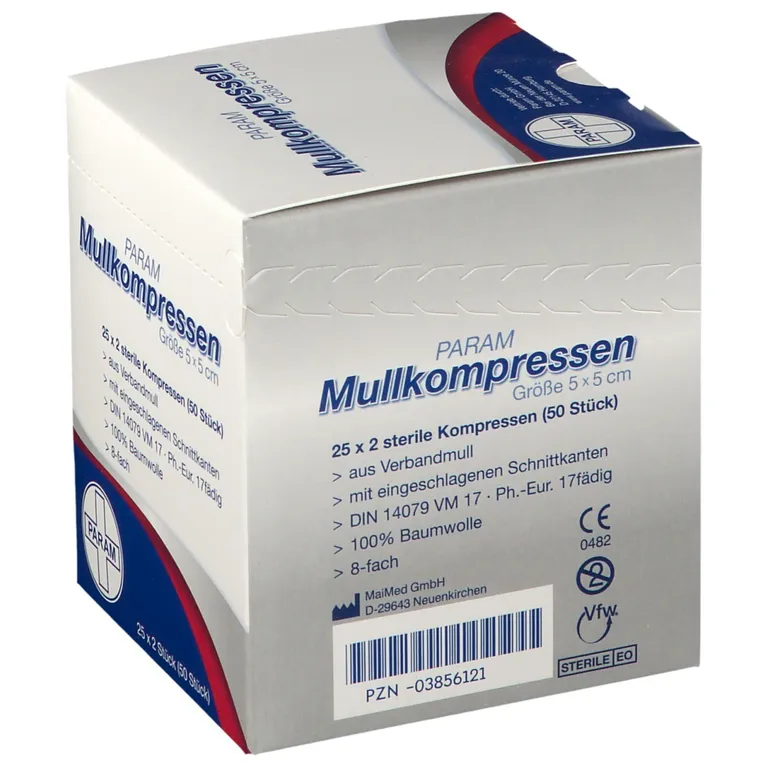 Shopapotheke PARAM Mullkompressen 5 Cm X 5 Cm Steril 8-fach