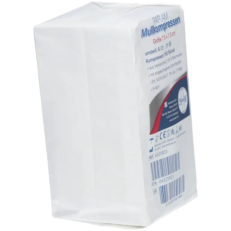 Shopapotheke PARAM Mullkompressen 7 5 Cm X 7 5 Cm Unsteril 8-fach