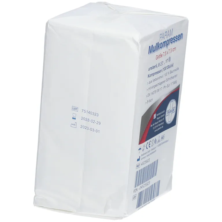 Shopapotheke PARAM Mullkompressen 7 5 Cm X 7 5 Cm Unsteril 8-fach