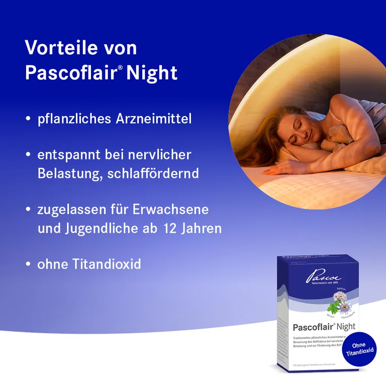 Shopapotheke Pascoflair® Night 3-fache Pflanzenkraft Aus Baldrian Melisse Und Passionsblume Für Einen Erholsamen Schlaf
