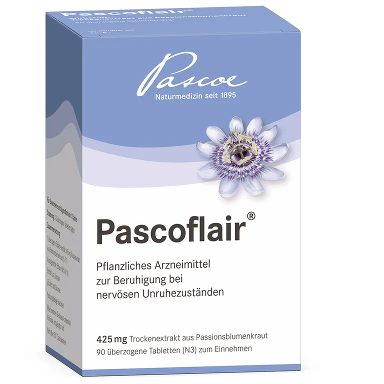shopapotheke Pascoflair® pflanzliches Beruhigungsmittel mit Passionsblume bei innerer Unruhe z.B. durch Stress