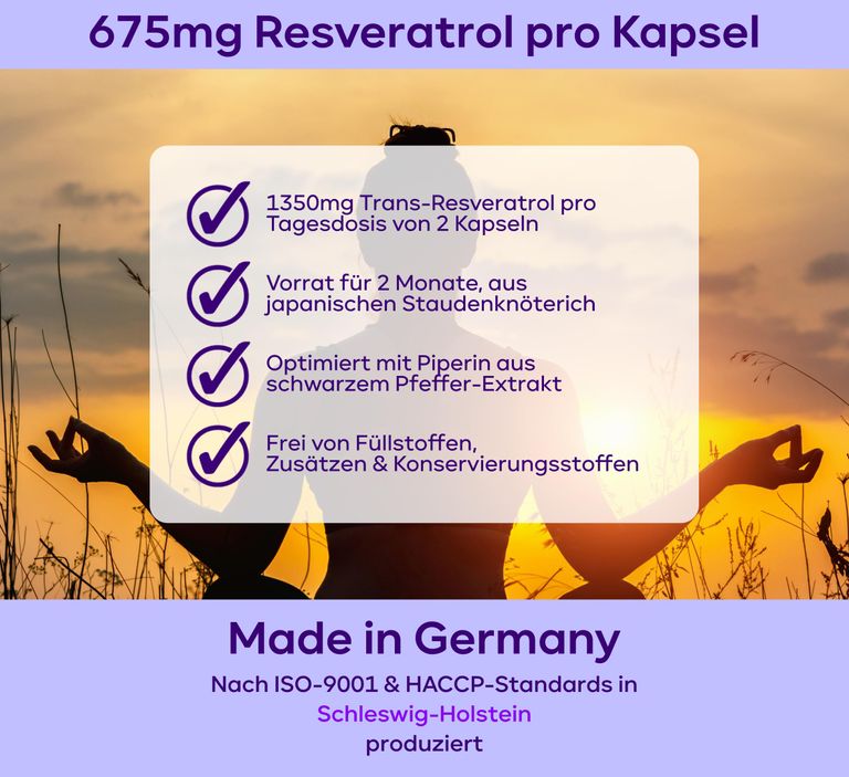 Shopapotheke Plantomol® Resveratrol PLUS - 1350mg Trans-Resveratrol Extrakt Mit Piperin - 100:1 Extrakt