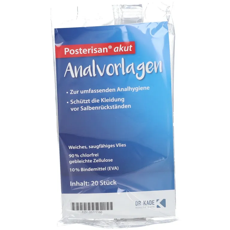 shopapotheke Posterisan akut Analvorlagen – Zum Schutz der Wäsche beispielsweise vor Salbenrückständen oder Nässen und leichten Blutungen bei Hämorrhoidenbeschwerden