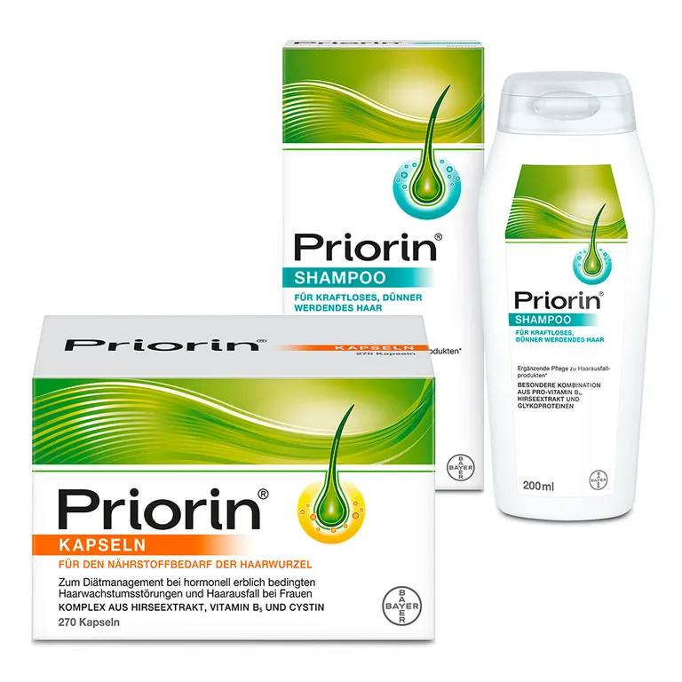 shopapotheke Priorin® Haarpflege-Set: bei hormonell erblich bedingtem Haarausfall bei Frauen