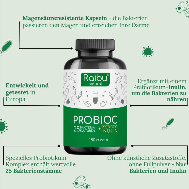 Shopapotheke Probioc Kulturen Komplex - 25 Bakterienstämme + Inulin - RAIBU