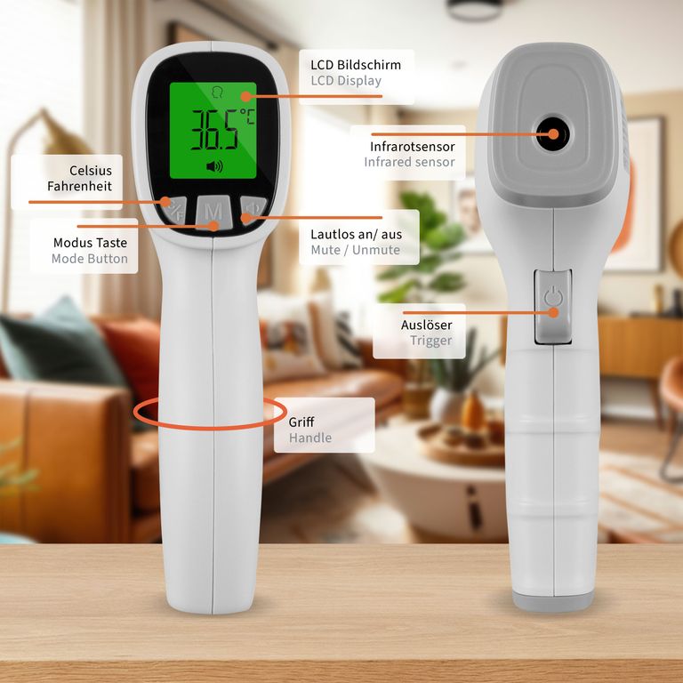 Shopapotheke Pulox JPD-FR202 - Infrarot-Thermometer - Stirn & Oberflächen