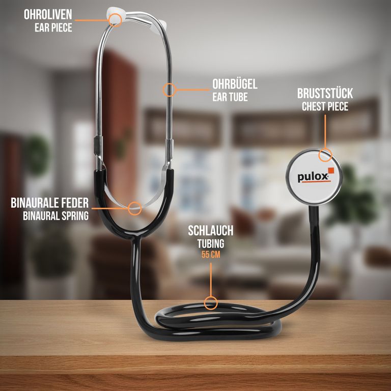 Shopapotheke Pulox Manuelles Aneroid Blutdruckmessgerät & Flachkopf-Stethoskop Im Set