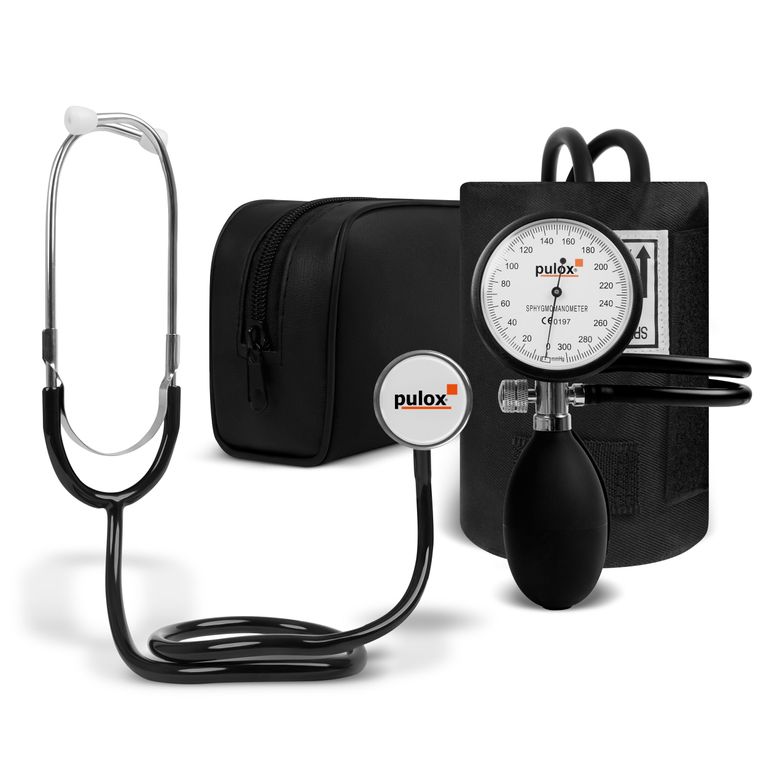 shopapotheke Pulox Manuelles Aneroid Blutdruckmessgerät & Flachkopf-Stethoskop im Set