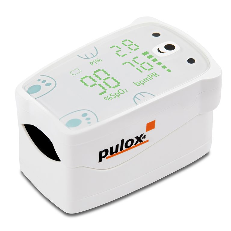 shopapotheke Pulox PO-235 - Finger-Pulsoximeter für Kinder mit Alarm in Weiß