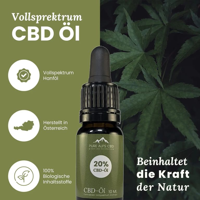 Shopapotheke Pure Alps CBD Vollspektrum Öl Tropfen 5%
