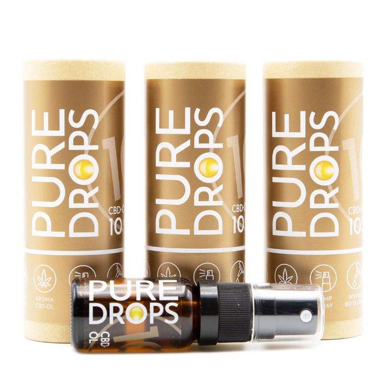shopapotheke PURE DROPS CBD ÖL 3er Set (2+1 GRATIS) aus Österreich 10% CBD Vollspektrum