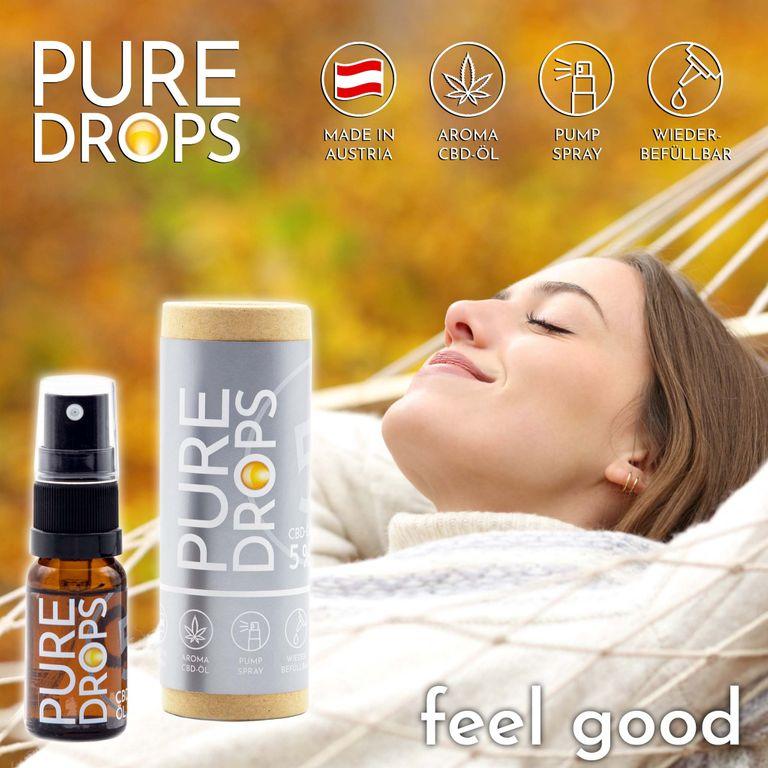 Shopapotheke PURE DROPS CBD ÖL 5% Bundle 2+1 Gratis (1.380mg) CBD Vollspektrum Aus Österreich Naturextrakt