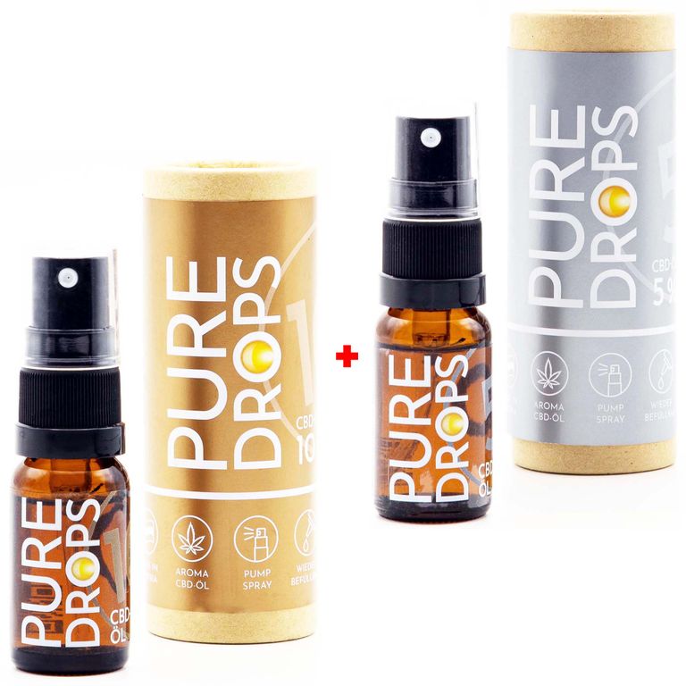 shopapotheke PURE DROPS CBD ÖL Bundle 5% + 10% (1.380mg) Vollspektrum aus Österreich